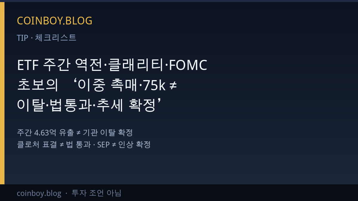 ETF 주간 역전 이중 촉매 체크리스트 카드뉴스