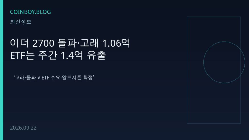 이더리움 2700 돌파·고래 매수 카드뉴스